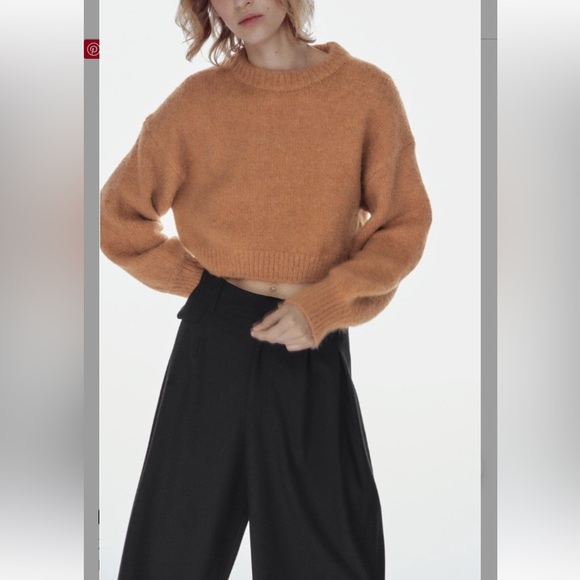 ZARA CROPPED KNIT SWEATER - Picture 6 of 7